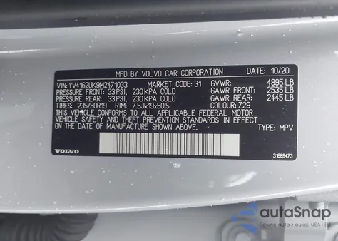 2021 Volvo Xc40 T5 Momentum from USA, damaged, VIN YV4162UK9M2471033